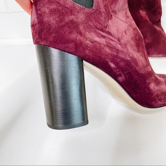 Rag & Bone Agnes Velvet Suede Chelsea Booties in Red $575 - Picture 4 of 8